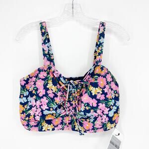 Hanna Nikole Floral Swim Top Size 16W